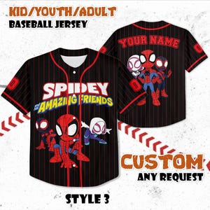 Spidey and Friends Baseball Jersey: Personalisiertes Superhelden-Shirt