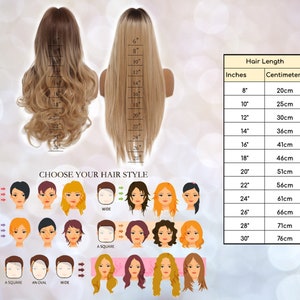 Dark Rooted Blonde Ombre Synthetic Wig with Bangs for Black & White Women, Natural Look Hair No Lace Front Long Length Wig, Heat Resistant image 8