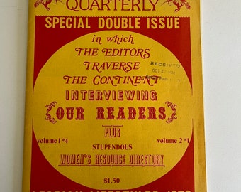 AMAZON quarterly LESBIAN Lifestyles / 1973 Double Issue "women's resource directory / Amazon Press Oakland / Rare vintage lesbian, Gay queer