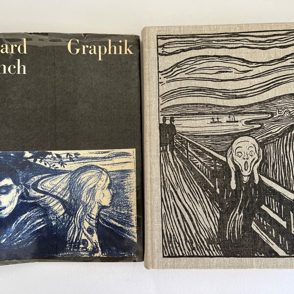 EDVARD MUNCH : Graphik GRAPHIC Work ~ German ~ hardcover ~ etchings, prints, lithographs, drypoint, woodblock , the scream,vintage art book