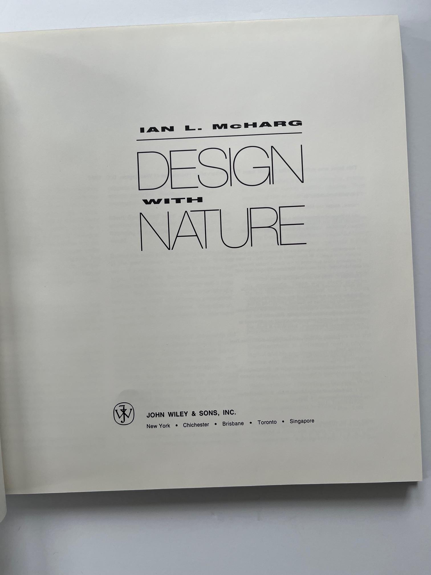 LANDSCAPE ARCHITECTURE ~ Design With Nature First Edition by Ian L