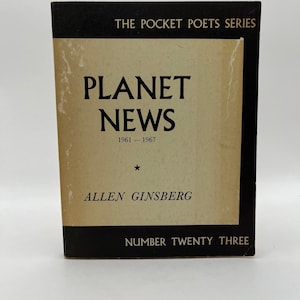 ALLEN GINGBERG / Planet News 1961-1967, Poet Pocket series, 1968, 1st Edition, City Lights Books, San Francisco, vintage book, poetry, Beat