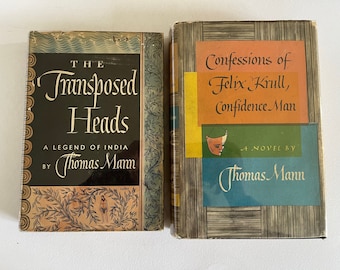 THOMAS MANN x 2 libri ~ Confessions of Felix Krull Confidence Man ~ 1955 ~ Transposed Heads: A Legend of India ~ 1950 ~ copertina rigida VINTAGE