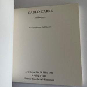 CARLO CARRA Zeichnungen drawings FUTURIST, Futurism, Modern Italian artist art German text exhibition catalog, catalogue, vintage image 3