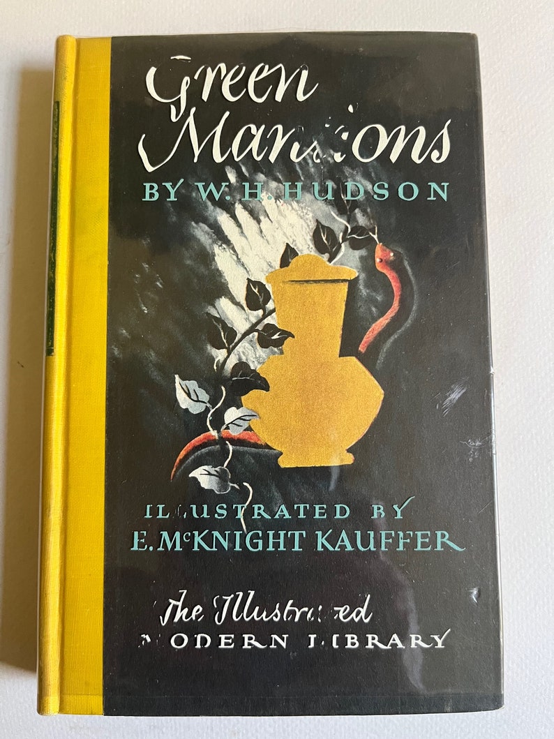 E. McKNIGHT KAUFFER illustrated GREEN MANSIONS Romance of Tropical Forest by W.H. Hudson / illustrated Modern Library edition 1944 vintage image 1