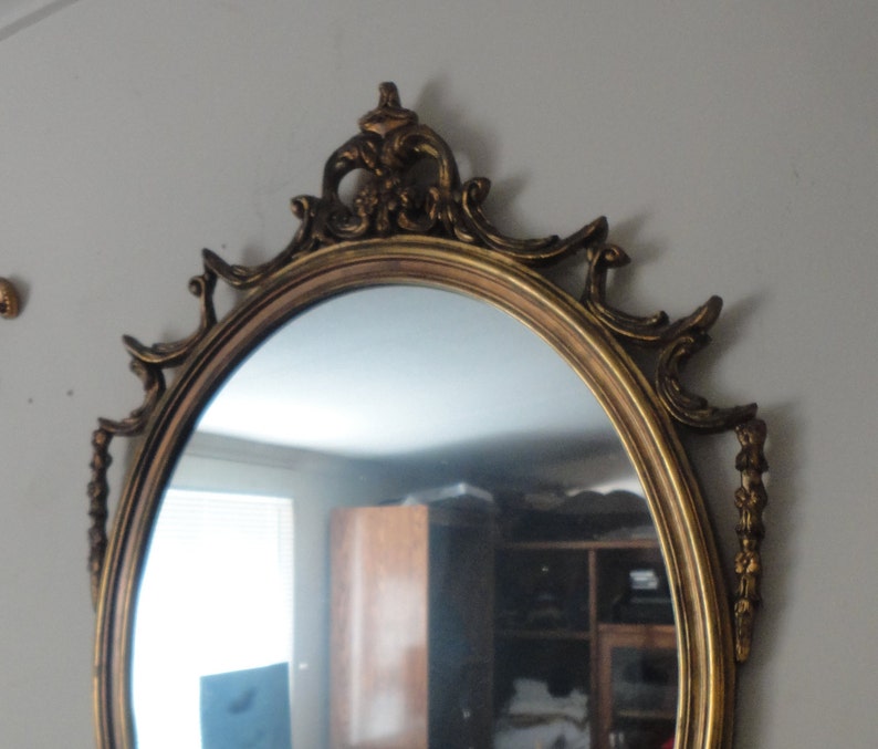 Antique Large Oval Gold Mirror 38x29 Antique Large Oval Gold Mirror 38x29