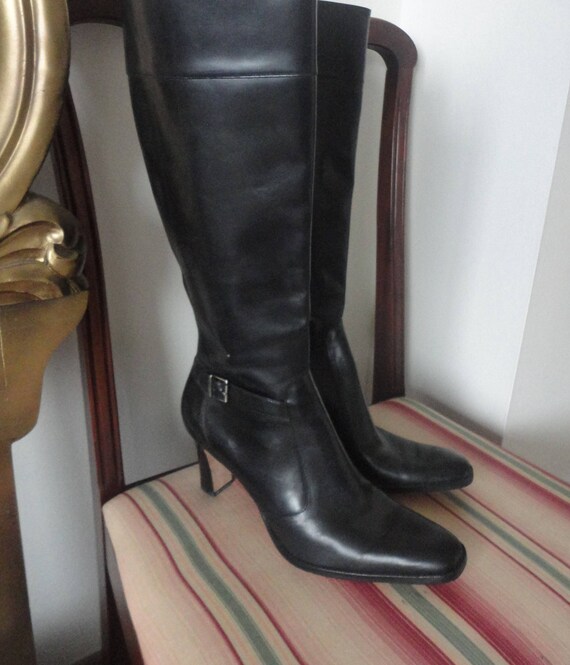ralph lauren black leather boots