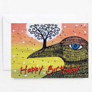 Cartão de aniversário imprimível | Cartão de aniversário vazio inspirado natureza | Cartão colorido, DOWNLOAD INSTANTÂNEO
