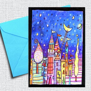 Nuit de la ville étoilée | Carte de téléchargement instantané imprimable