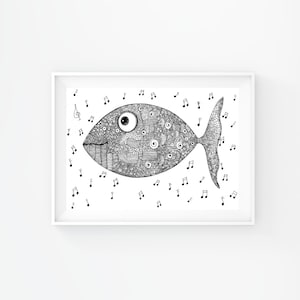 Fish in a Sea of Notes | INSTANT DOWNLOAD Print