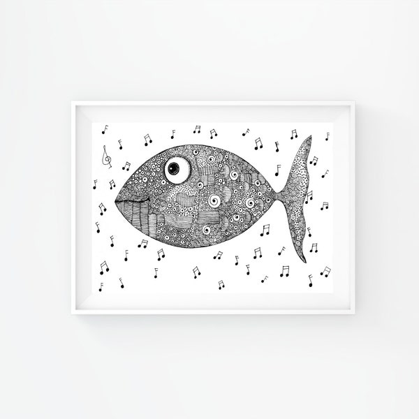 Fish in a Sea of Notes | INSTANT DOWNLOAD Print