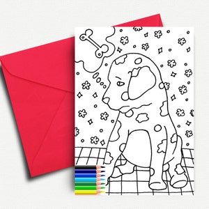 心を温めてくれる子犬！ | 子供と大人が印刷できる塗り絵カード