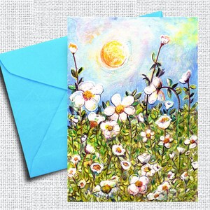 Spring Meadow Card / Paisaje de campo de flores / DESCARGA INSTANTÁNEA