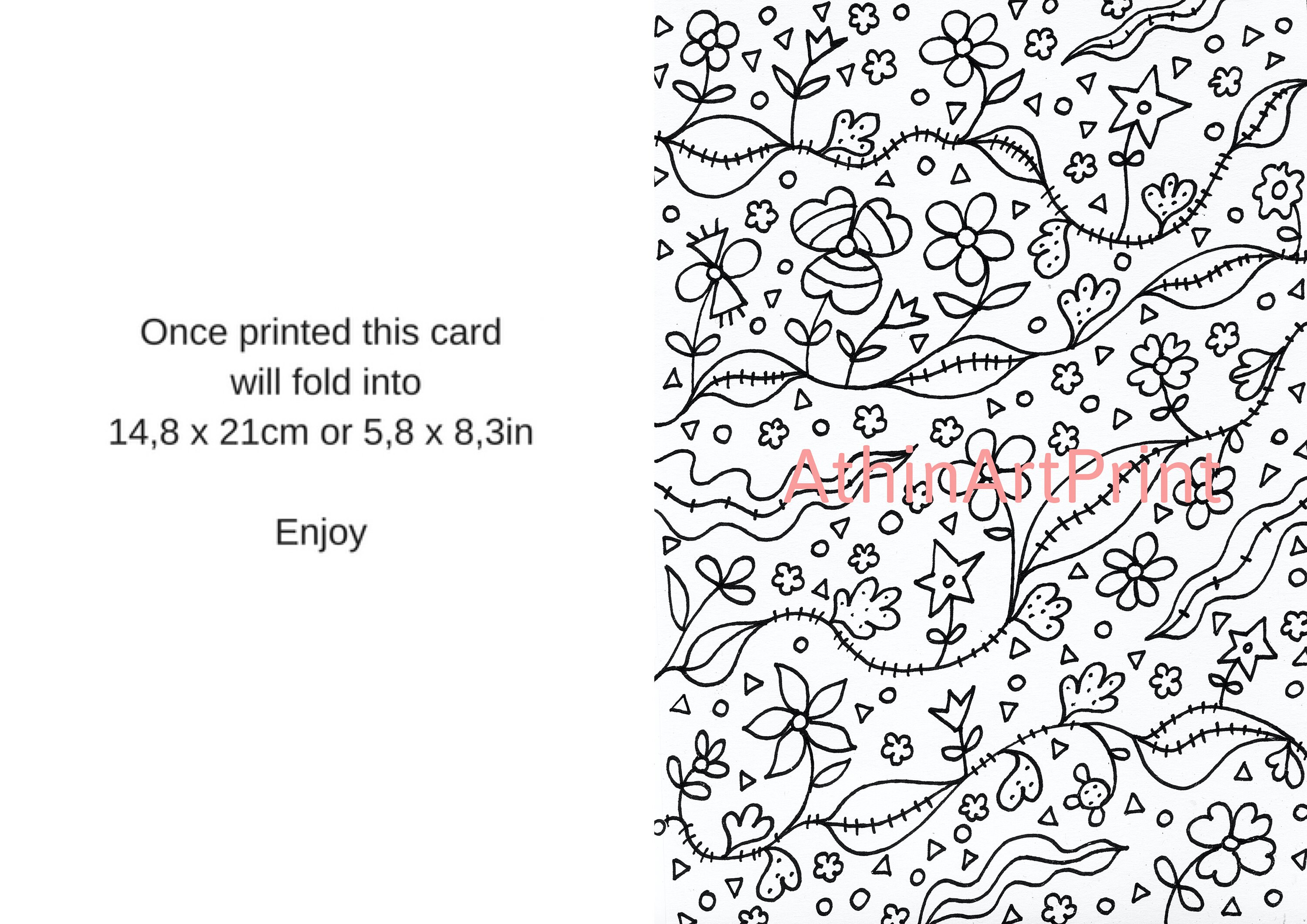 Adult Coloring Cards Colouring Cards Printable Coloring | Etsy