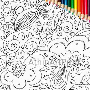 Coloring Pages, Printable Coloring Page, Nature Coloring Page, Coloring Pages for Adults, Kids Coloring, Print and Color, INSTANT DOWNLOAD