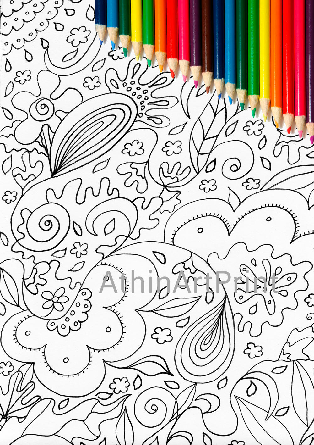 Coloring Pages Printable Coloring Page Nature Coloring Page | Etsy