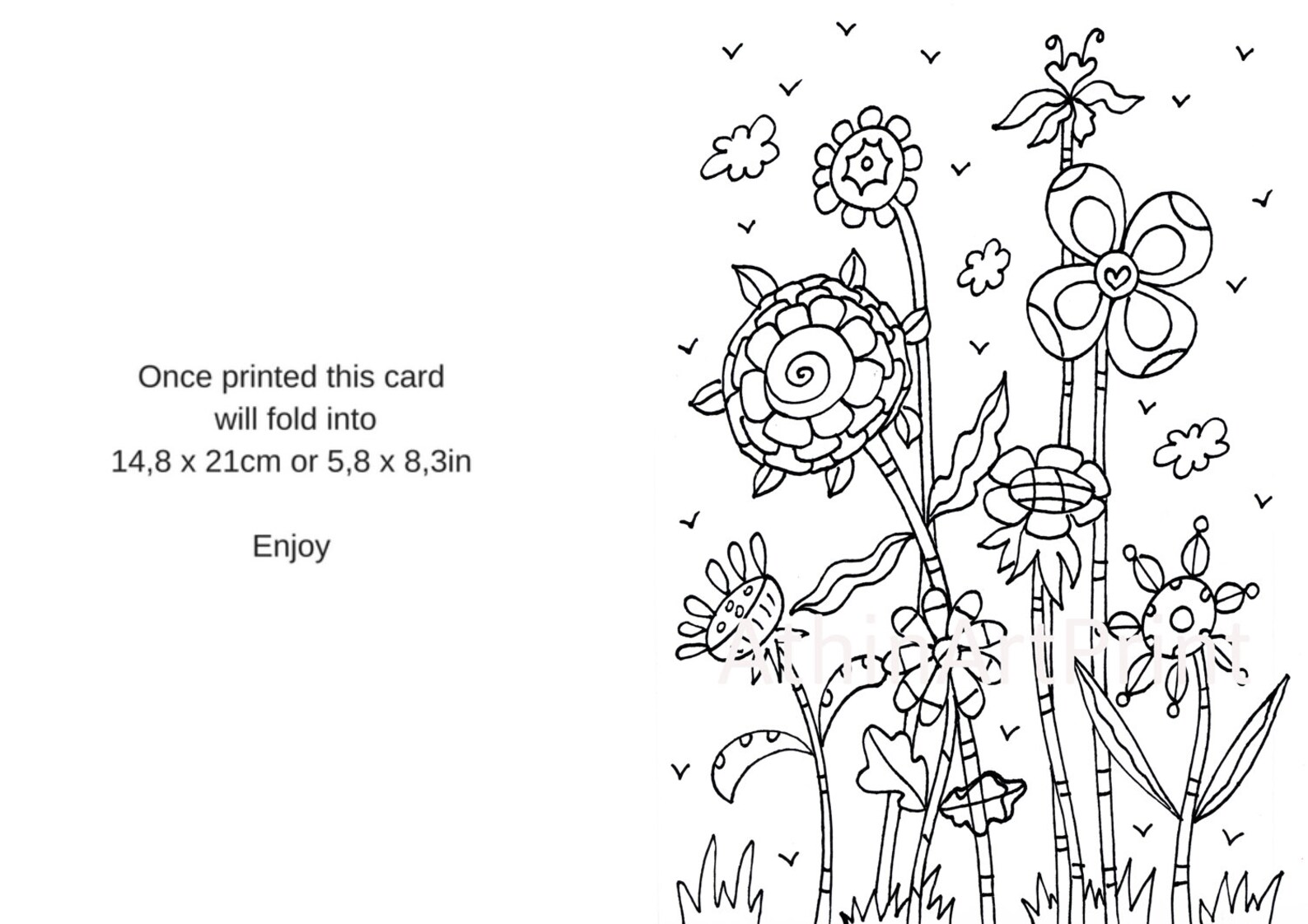 Printable Card, Adult Coloring Cards, Coloring Cards, Blank Coloring