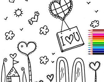 Feel Good Coloring Page | At Home Activity, Kids/Adults Coloring Pages | INSTANT DOWNLOAD.