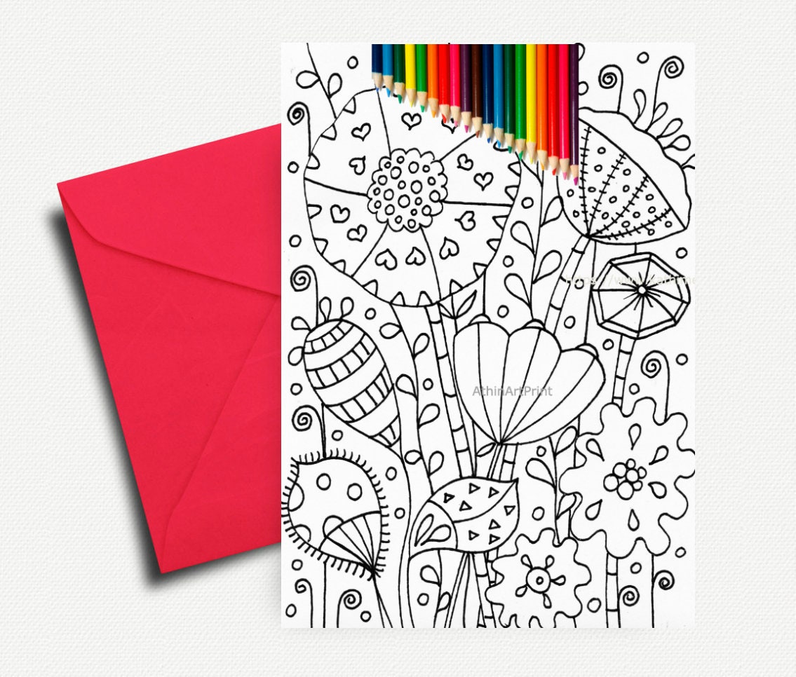 10 Charming Adult Coloring Cards for All Occasions