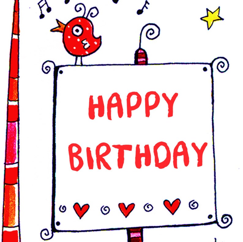 Birthday Card Printable Birthday Card Greeting Card Blank - Etsy