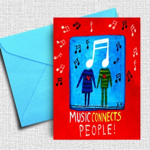Musik verbindet Menschen | Druckbare Freundschaftskarte | Musiklehrer Geschenk | SOFORTIGER DOWNLOAD