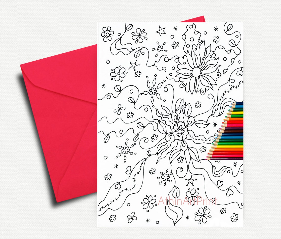 10 Charming Adult Coloring Cards for All Occasions