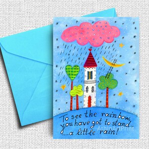 Para ver el arco iris que tienes que soportar un poco de lluvia / tarjeta imprimible, DESCARGA INSTANTÁNEA