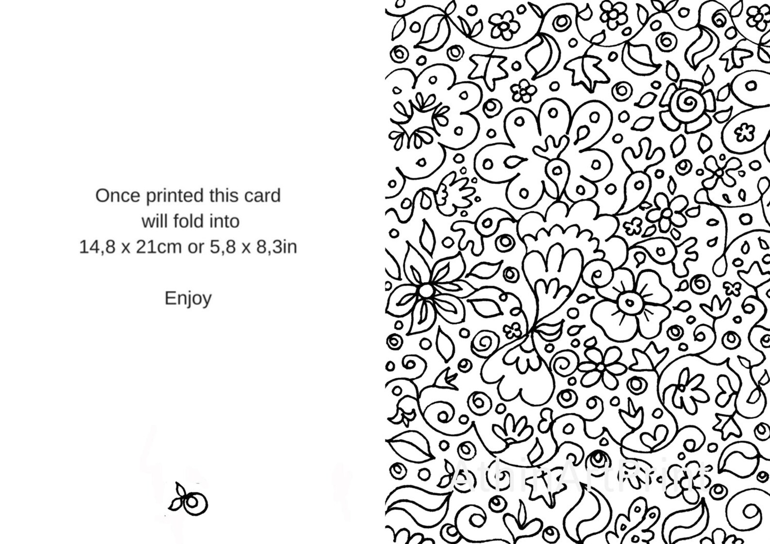 Colouring Cards, Adult Coloring Cards, Printable Coloring Cards for ...