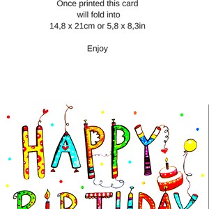Birthday Card, Printable Birthday Card, Greeting Card, Blank Birthday ...