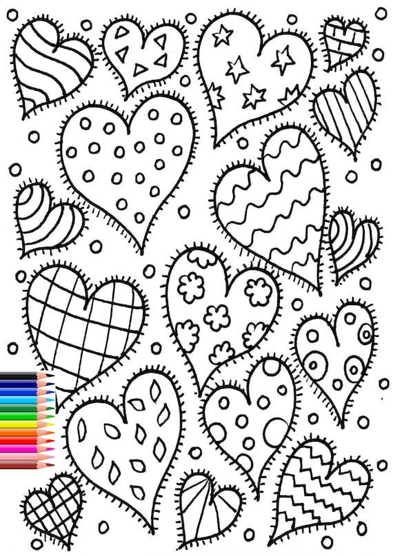 Hearts Coloring Pages for Adults - Best Coloring Pages For Kids