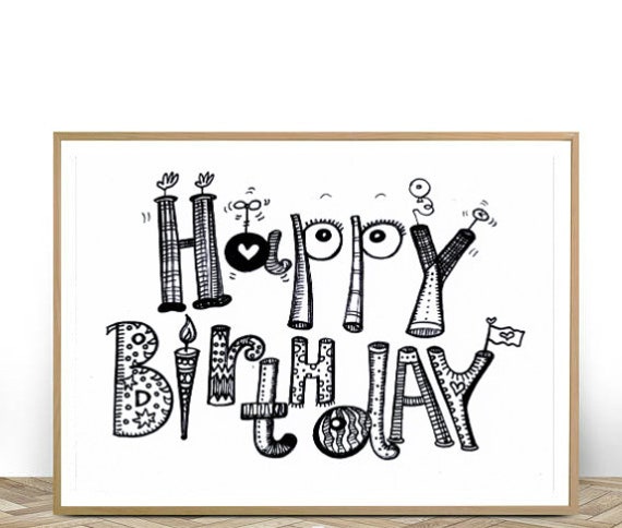 A Fun &amp; Crazy Happy Birthday INSTANT DOWNLOAD Print | Etsy
