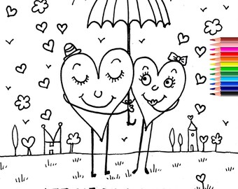 Here for You Printable Coloring Page | Adults/Kids At Home Activity | INSTANT DOWNLOAD