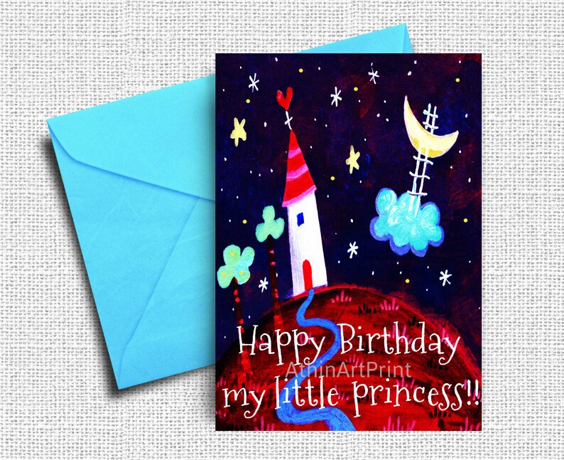Printable Colorful Birthday Card | Happy Birthday Princess | INSTANT ...