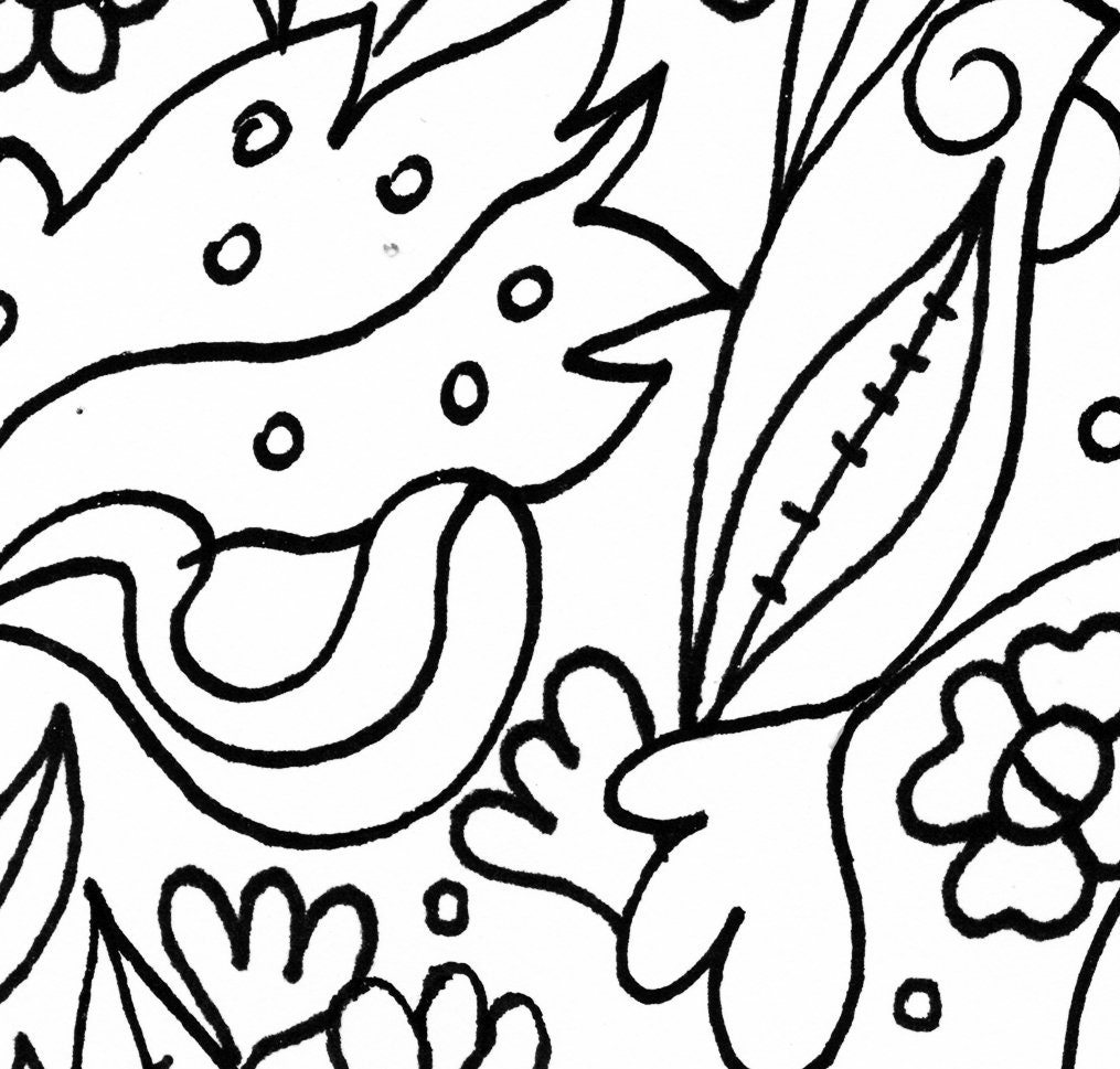 Bird Printable Coloring Page for Adults & Kids Art Therapy for Stress