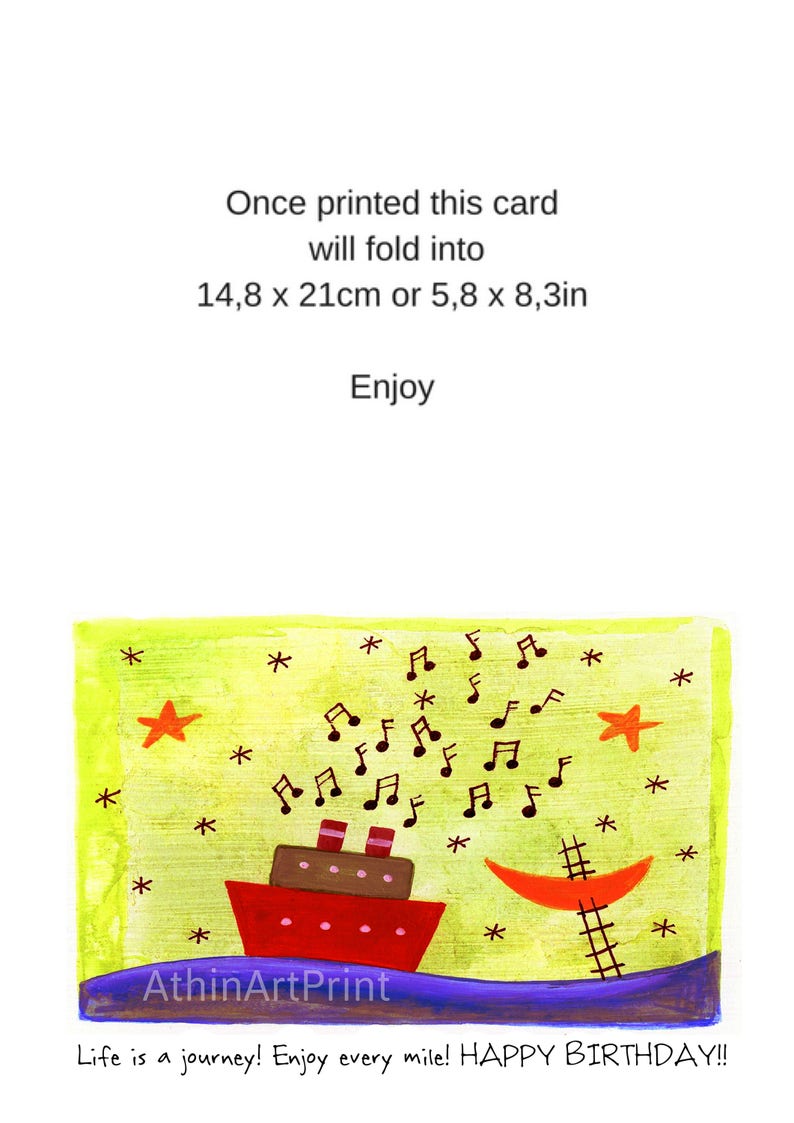 Life is a Journey Enjoy Every Mile Happy Birthday Card Etsy