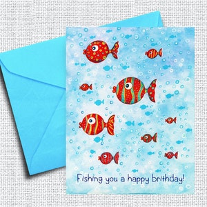 Angeln Sie einen Happy Birthday | Happy Birthday Karte | Druckbare Geburtstagskarte | SOFORTIGER DOWNLOAD