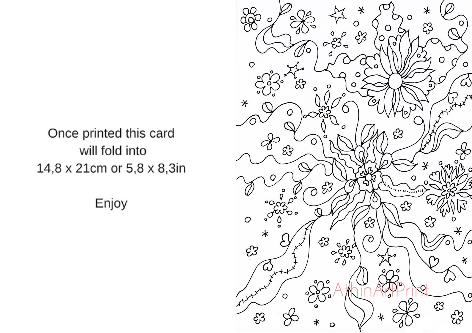 Coloring Cards For Adults Printable Adult Coloring Cards Etsy