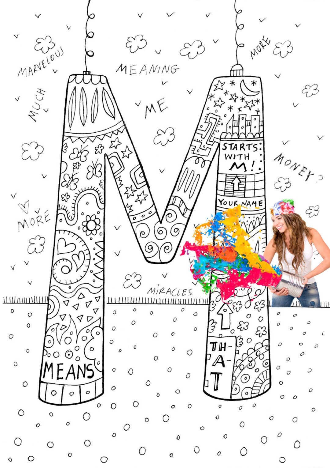 Printable Alphabet Coloring Page for Adults & Kids | Mother's Day