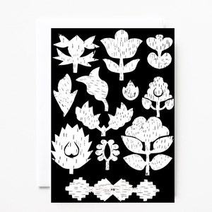 Formes des fleurs sauvages | Carte de téléchargement instantané imprimable