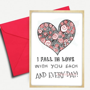 Biglietto d'amore anniversario, biglietto stampabile, biglietti d'auguri d'amore, biglietto d'amore, biglietto d'auguri, biglietto d'auguri per marito, moglie, GF, DOWNLOAD ISTANTANEO