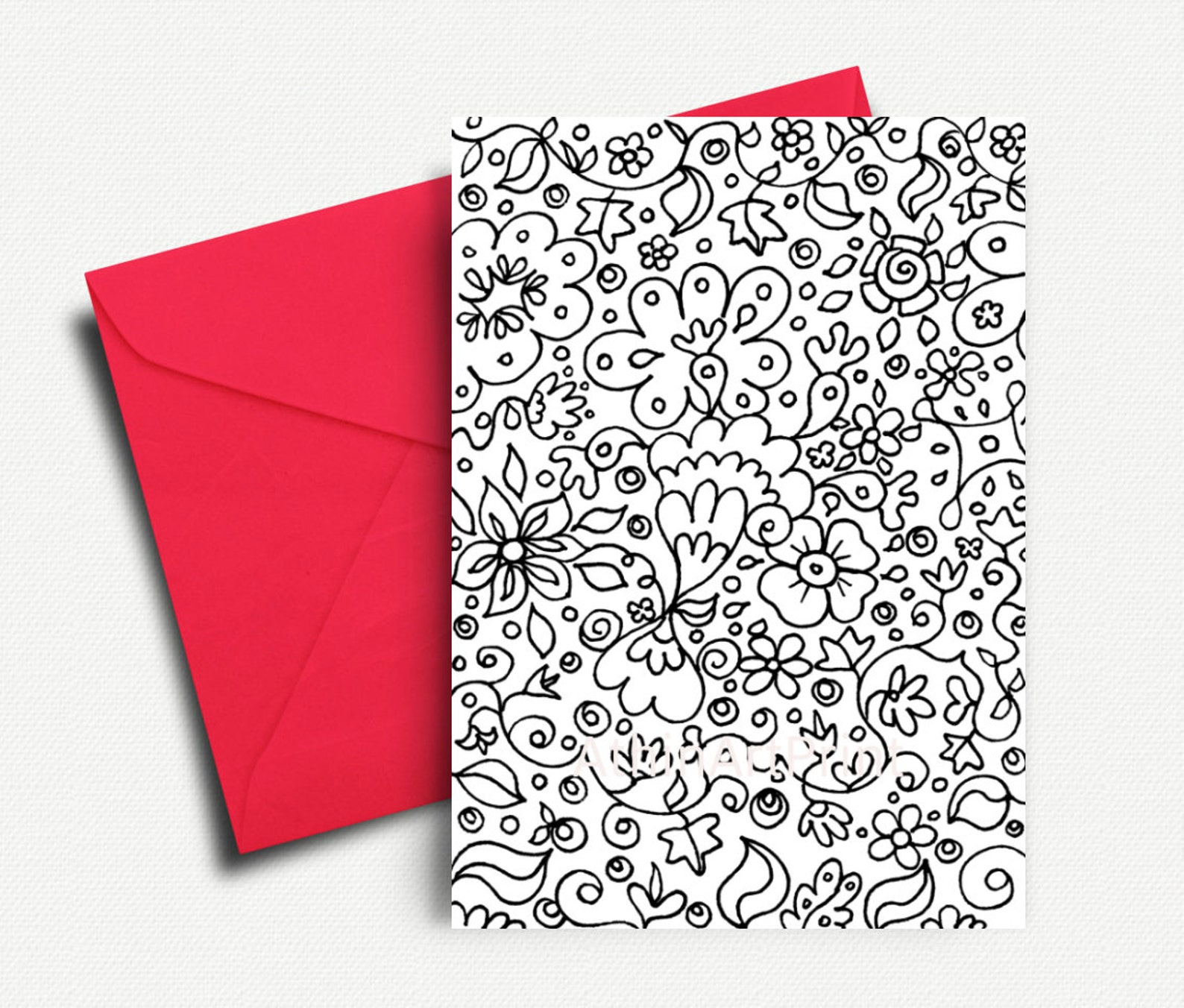 Colouring Cards, Adult Coloring Cards, Printable Coloring Cards for ...