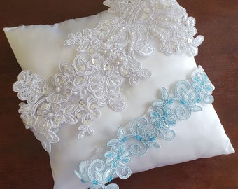 Wedding White garter set, Blue Garter, Ivory Blue Garter,Bridal garters Blue,bridal garter,Floral garter, Blue garter set