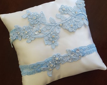 Wedding garter set,Blue Garter,Light Blue Rhinestone Garter,Bridal garters Blue,bridal garter,Floral garter, Blue garter set