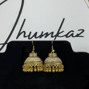 Vintage pair of Jhumka Earrings Indian Ethnic Beaded Dangle Earrings