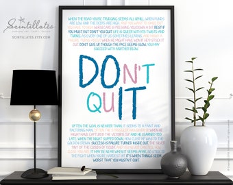 Dont quit poem | Etsy