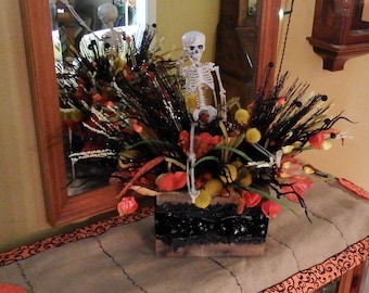 halloween centerpiece halloween decoration fall decoration fall centerpiece table arrangement skeleton centerpiece halloween decor