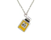 Perfume Bottle Pendant Necklace Cute necklace Gift for her Enameled necklace