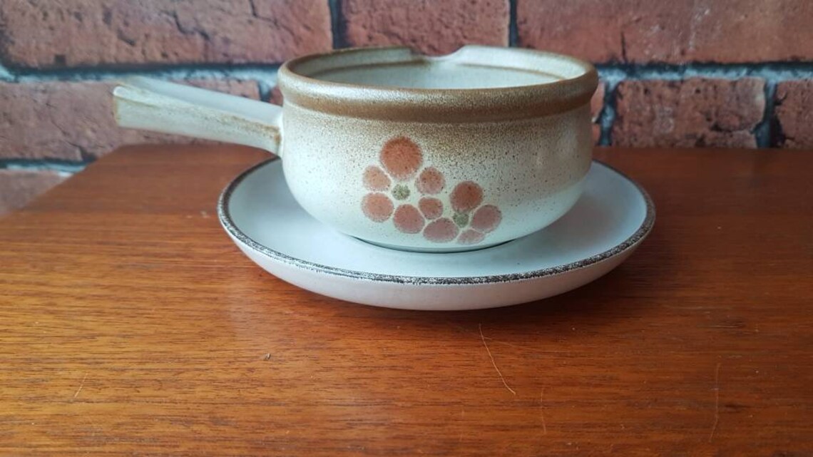 Vintage Denby Stoneware Gypsy Gravy Boat and Saucer 1970's Etsy