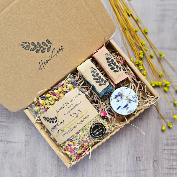 Mini Spa Relaxation Gift Set - Pamper Gift Box for Her - Vegan Self Care Box - Letterbox Spa Kit - Wellness Pack - Natural Birthday Gift