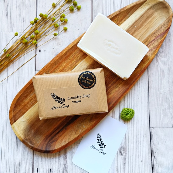 Laundry Soap Bar for handwashing, Vegan washing soap, Cruelty free, Unscented cold processed soap, 100% coconut oil soap, zero waste, 80 g